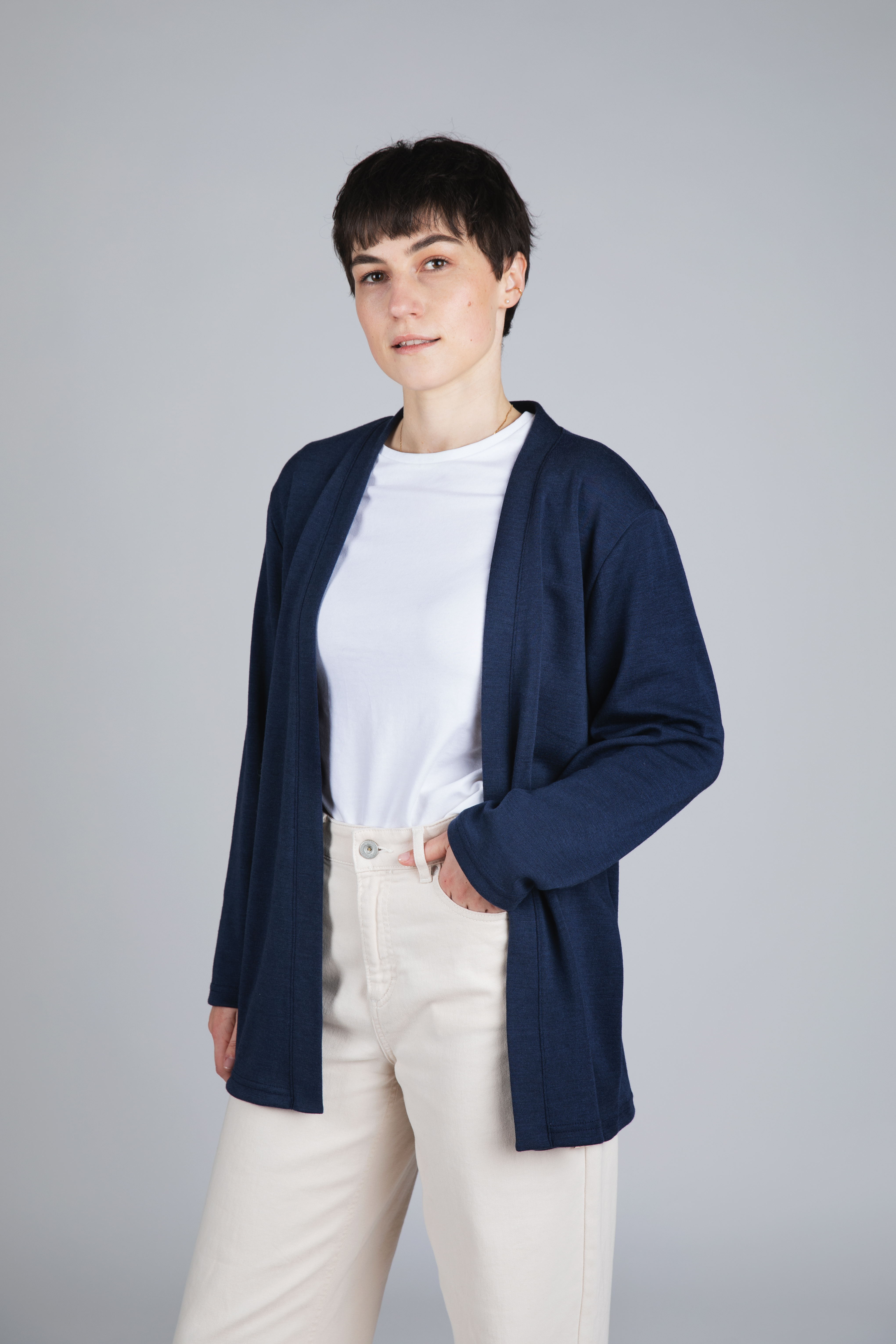 Cardigan Damen aus Merinowolle & Seide, GOTS