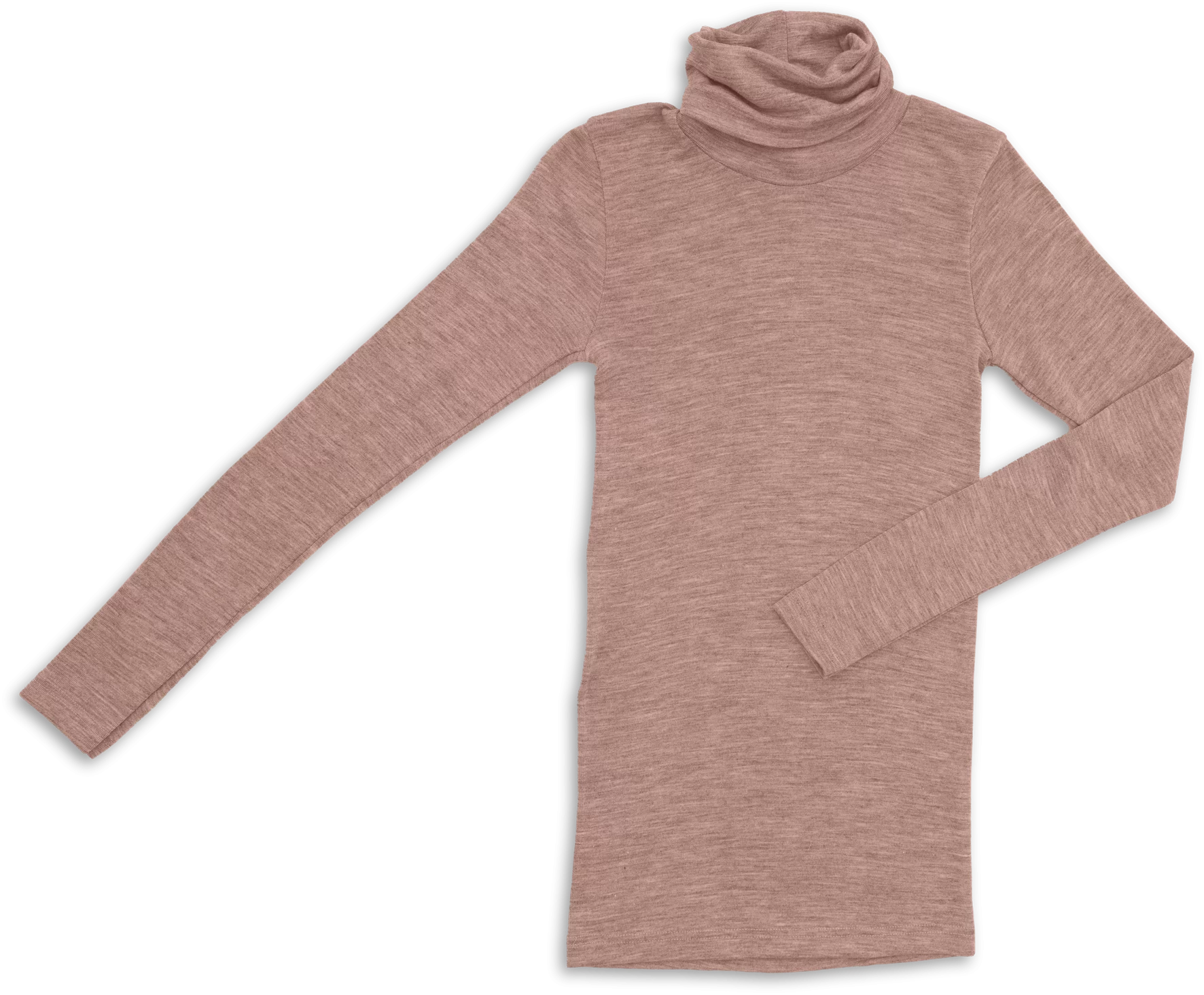 Women's merino wool & silk turtleneck shirt, GOTS