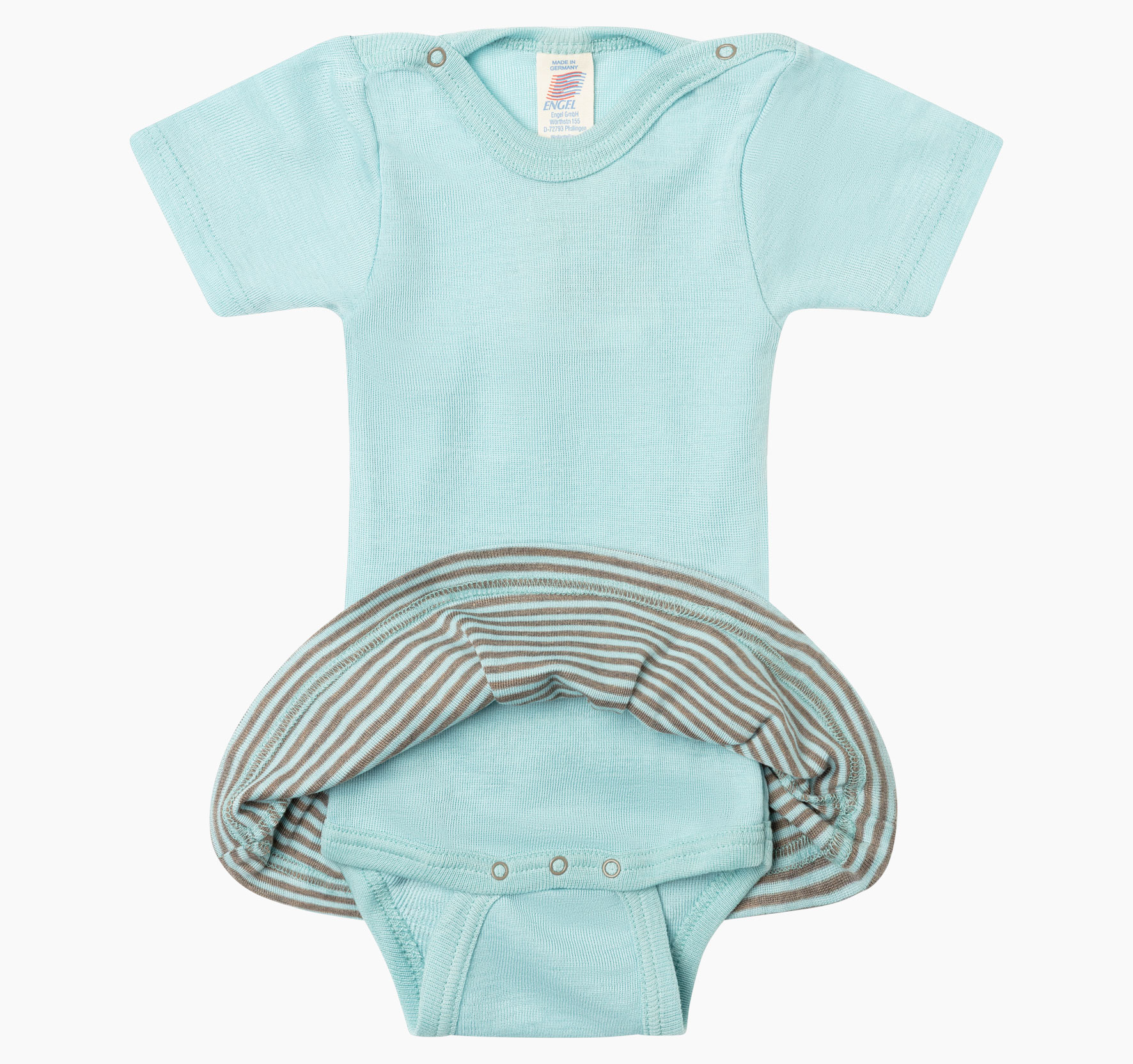 Body kurzarm, mit geringeltem Röckchen Baby, GOTS