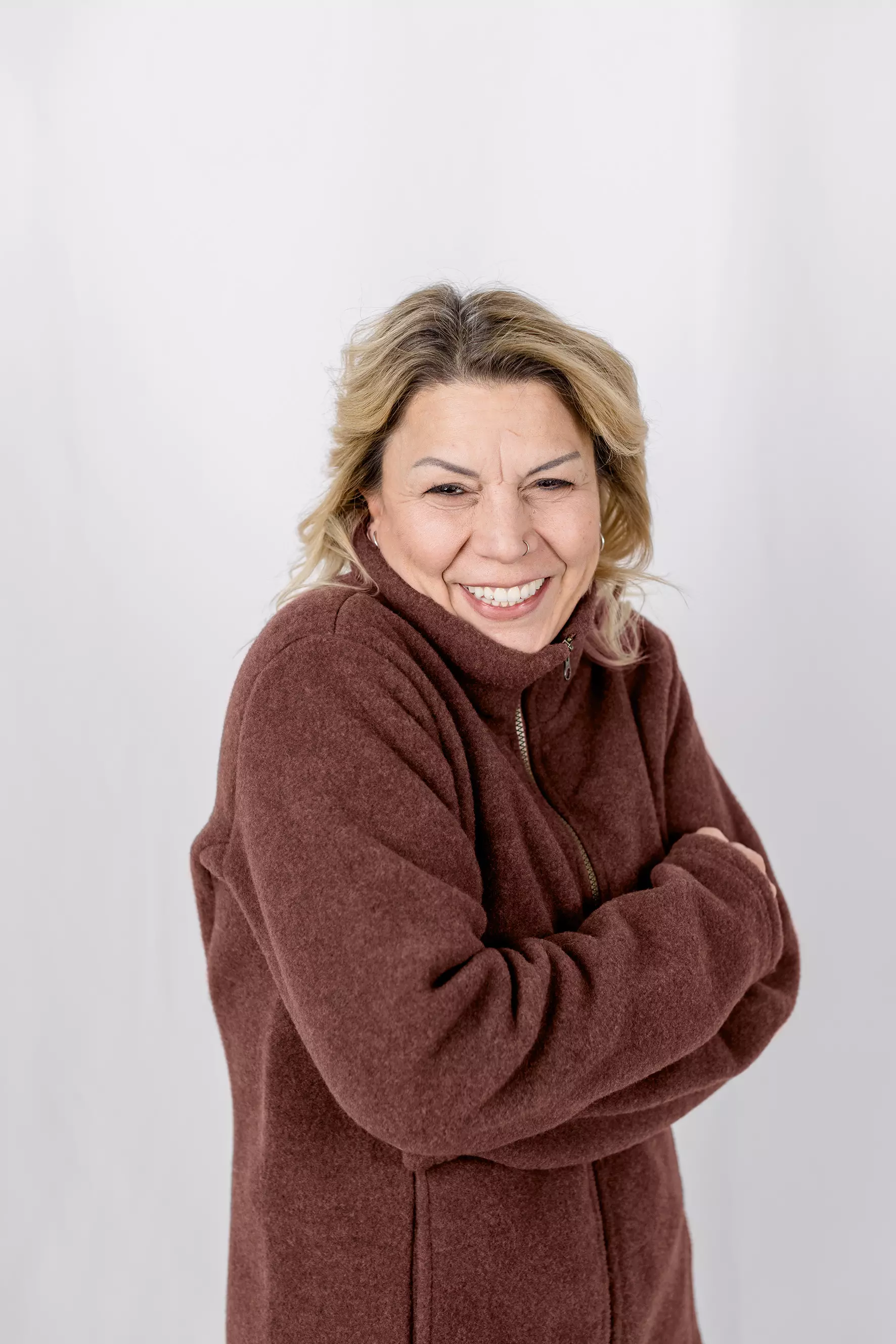 Women's merino wool fleece jacket, waisted, IVN BEST