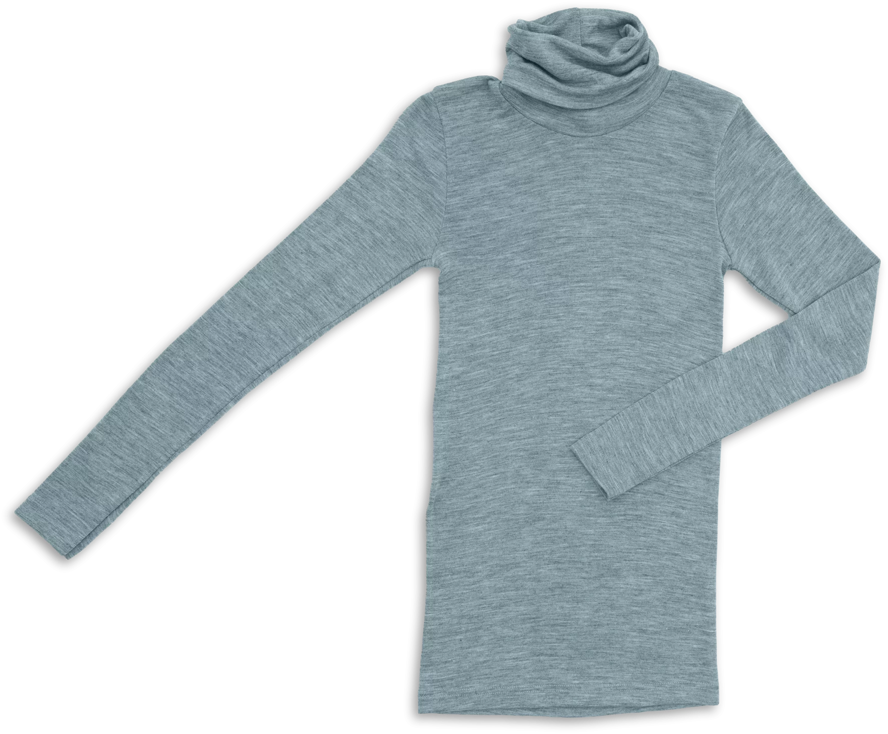 Women's merino wool & silk turtleneck shirt, GOTS