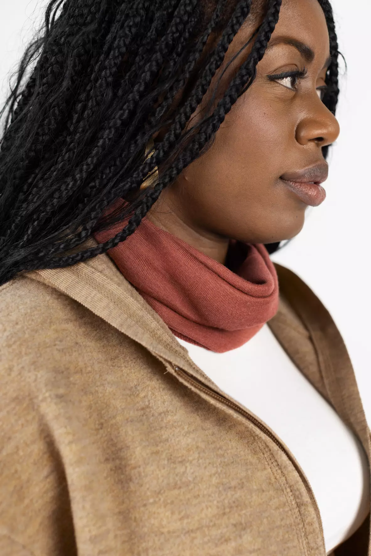 Merino wool & silk snood, GOTS