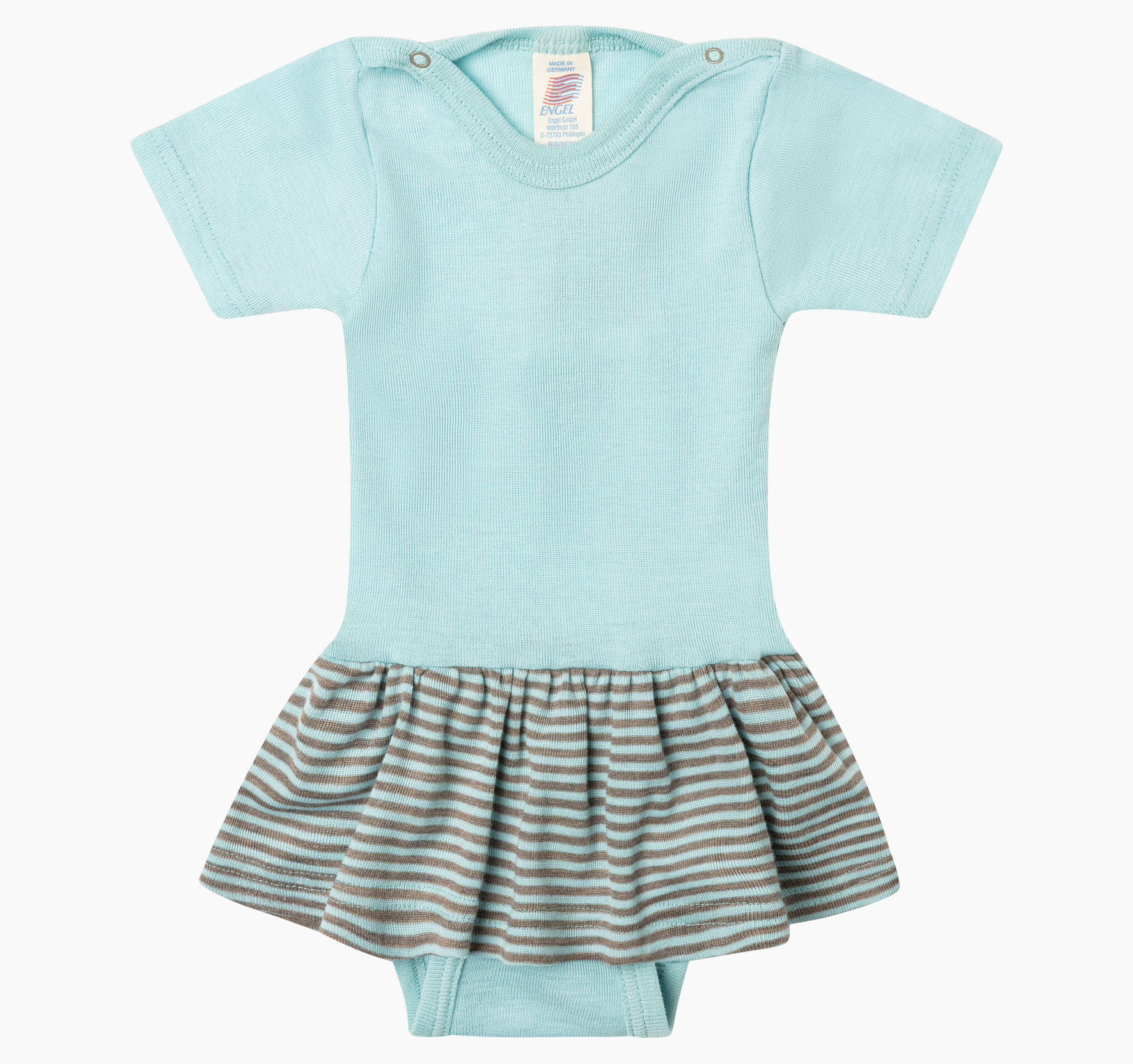 Body kurzarm, mit geringeltem Röckchen Baby, GOTS