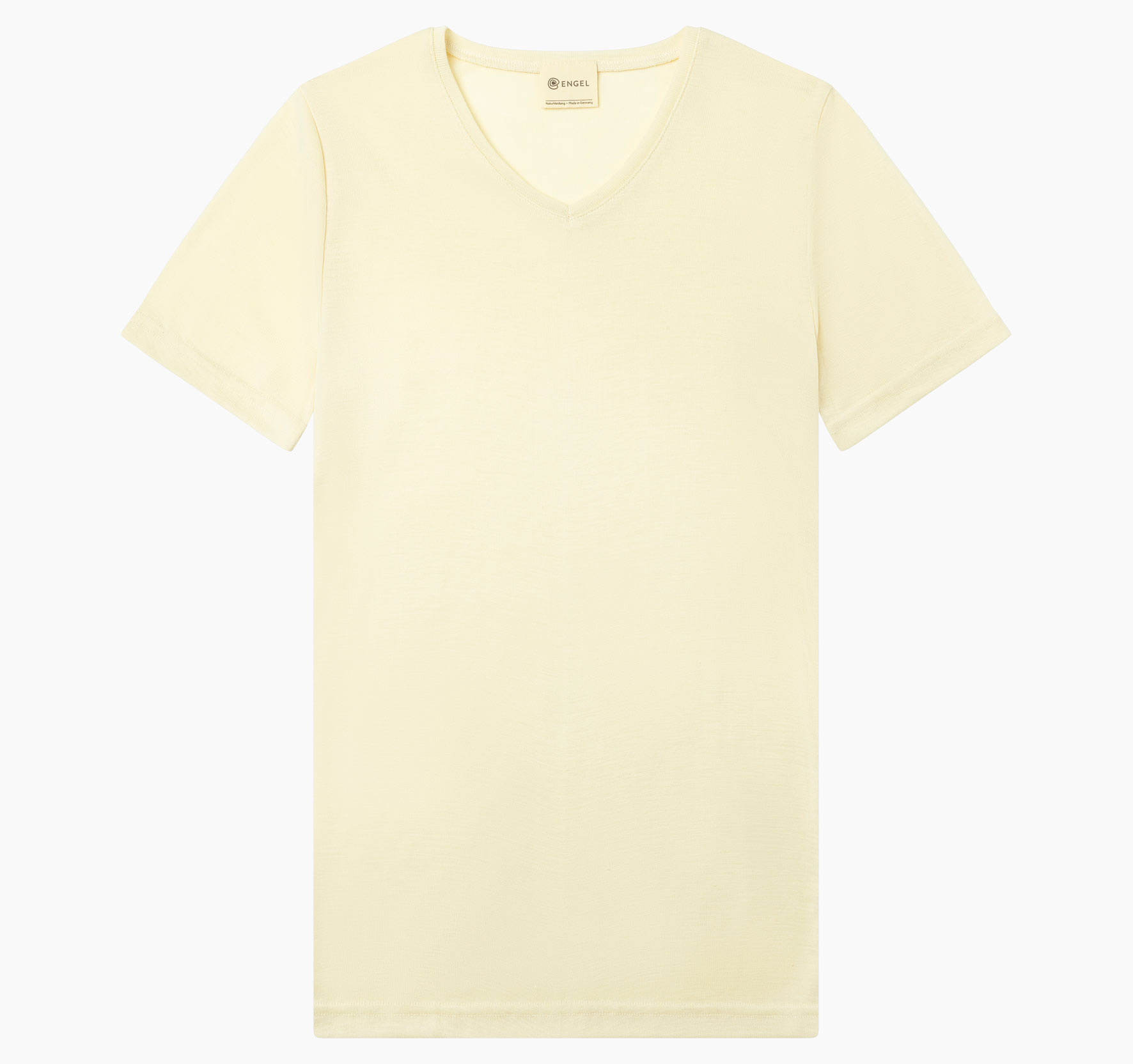 T-Shirt Herren mit V-Ausschnitt aus Merinowolle & Seide, GOTS
